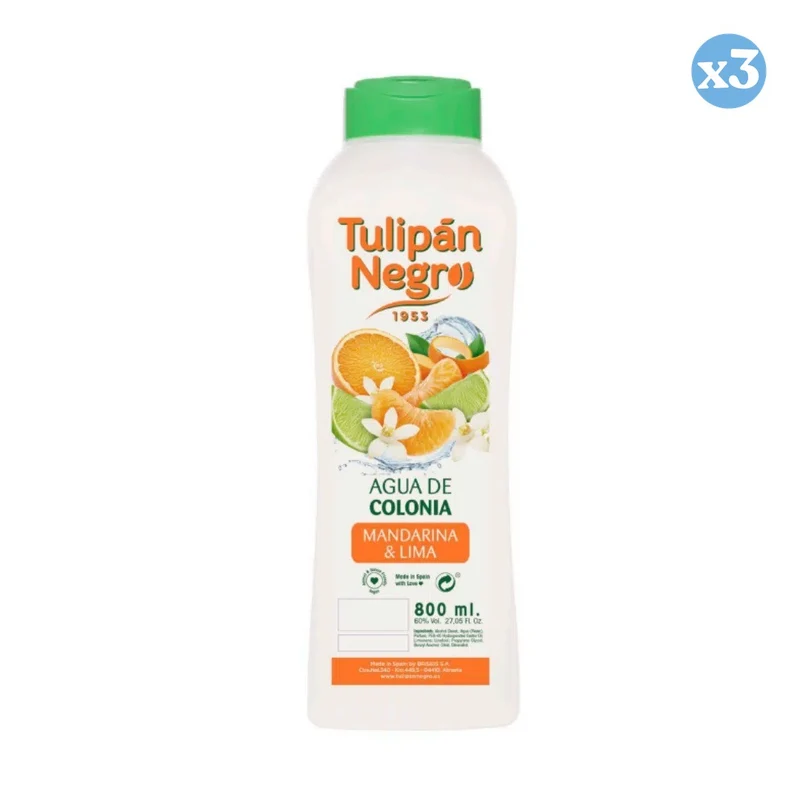 Pack 3x - AGUA DE COLONIA TN MADARINA Y LIMA 800 ML - Tulipan Negro