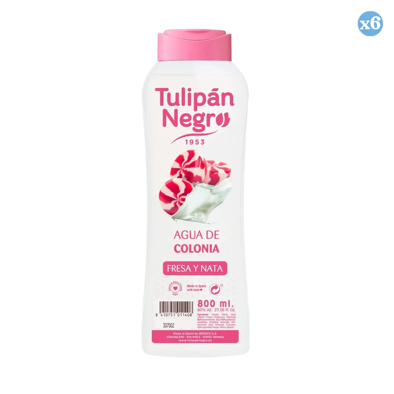 Pack 6x - AGUA DE COLONIA TN FRESA Y NATA 800 ML - Tulipan Negro