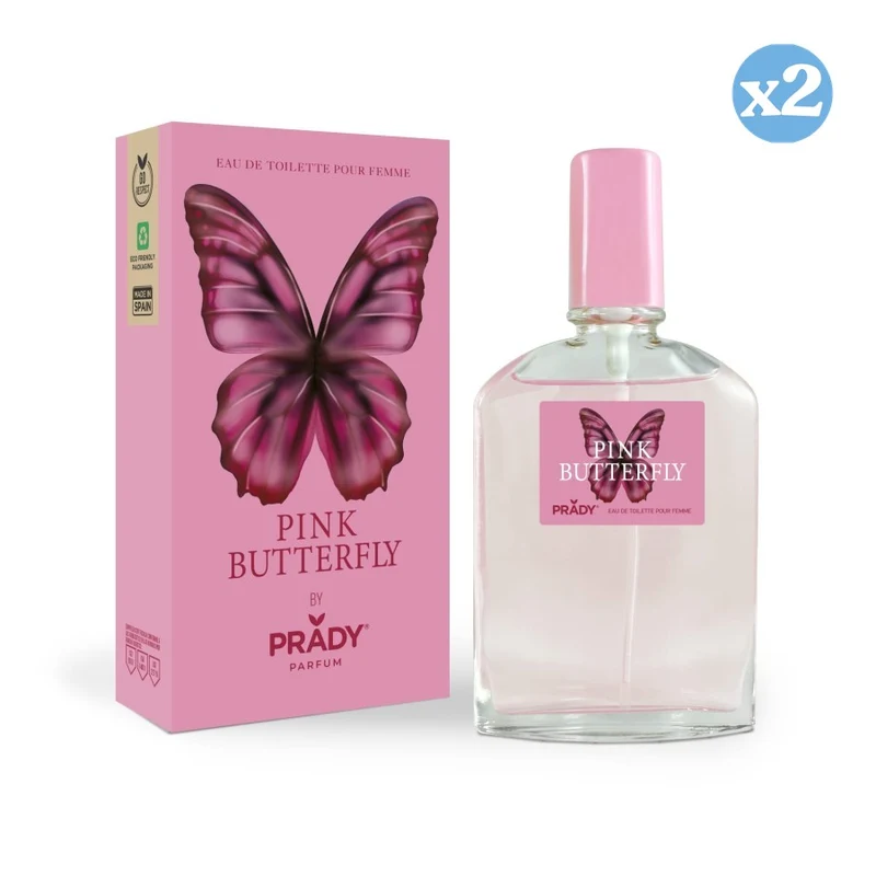 Pack 2x - EAU DE TOILETTE MUJER PINK BUTTERFLY - PRADY - Prady