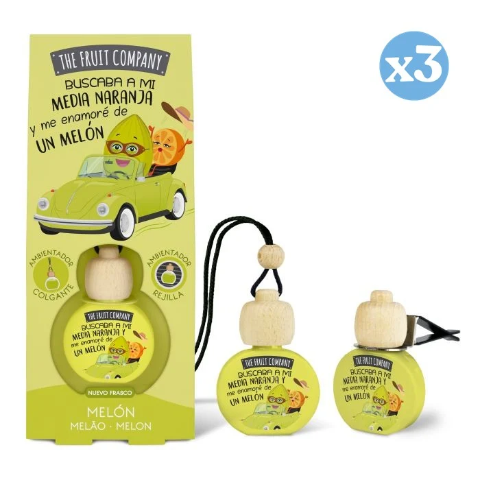 Pack 3x - Ambientador Coche 6,5 ml - Melón - The Fruit Company - The Fruit Company