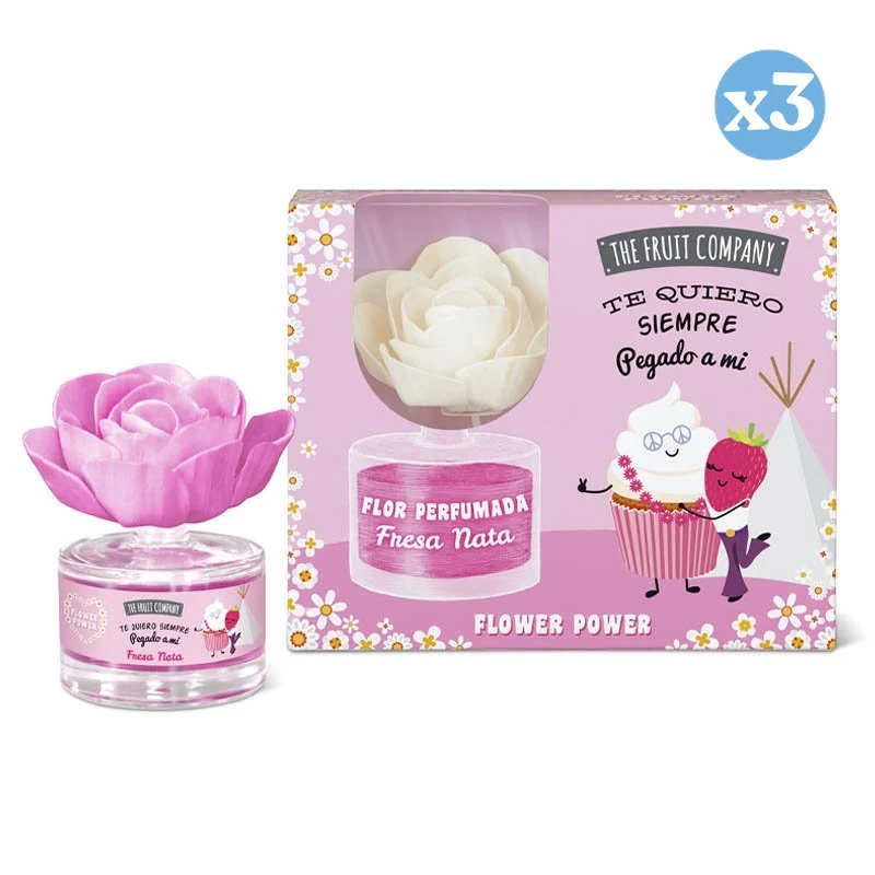 Pack 3x - Flor Perfumada Fresa Nata - The Fruit Company - The Fruit Company