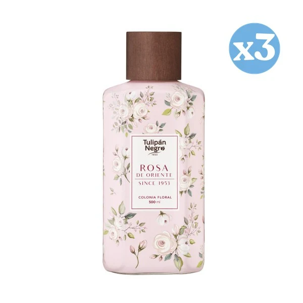 Pack 3x - Colonia Floral Cristal Rosa de Oriente: 500 ML - Tulipan Negro
