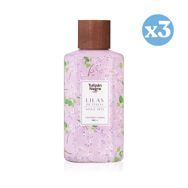Pack 3x - Colonia Floral Lilas de Italia : 500 ML - Tulipan Negro