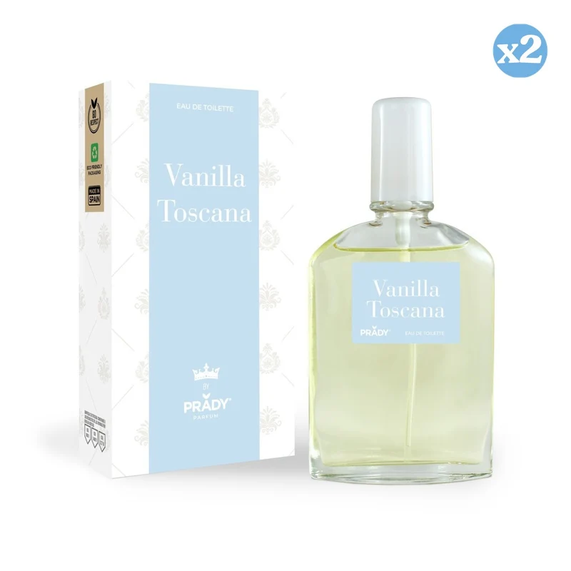 Pack 2x - Eau de Toilette "Vanilla Toscana" - Unisex - 85ml - Prady - Prady
