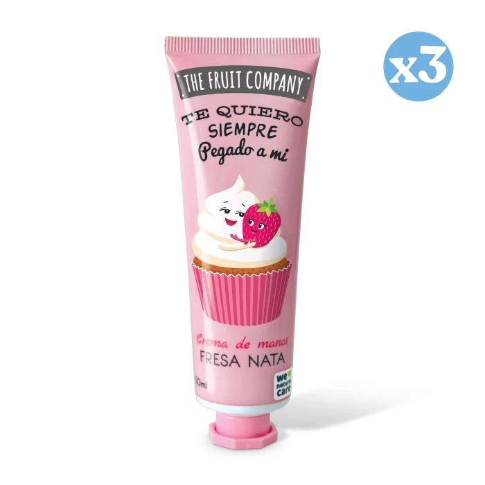 Pack 3x - Crema de Manos 50 ml - Fresa Nata - The Fruit Company - The Fruit Company