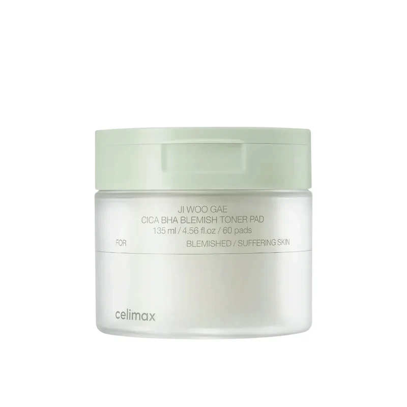 *Ji Woo Gae* - Almohadillas Exfoliantes CICA BHA Blemish Toner Pad - 60 pads - Celimax