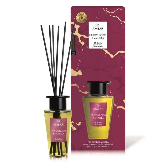 Mikado Premium Frutos Rojos y Vainilla: 85 ml - Ambar Perfums