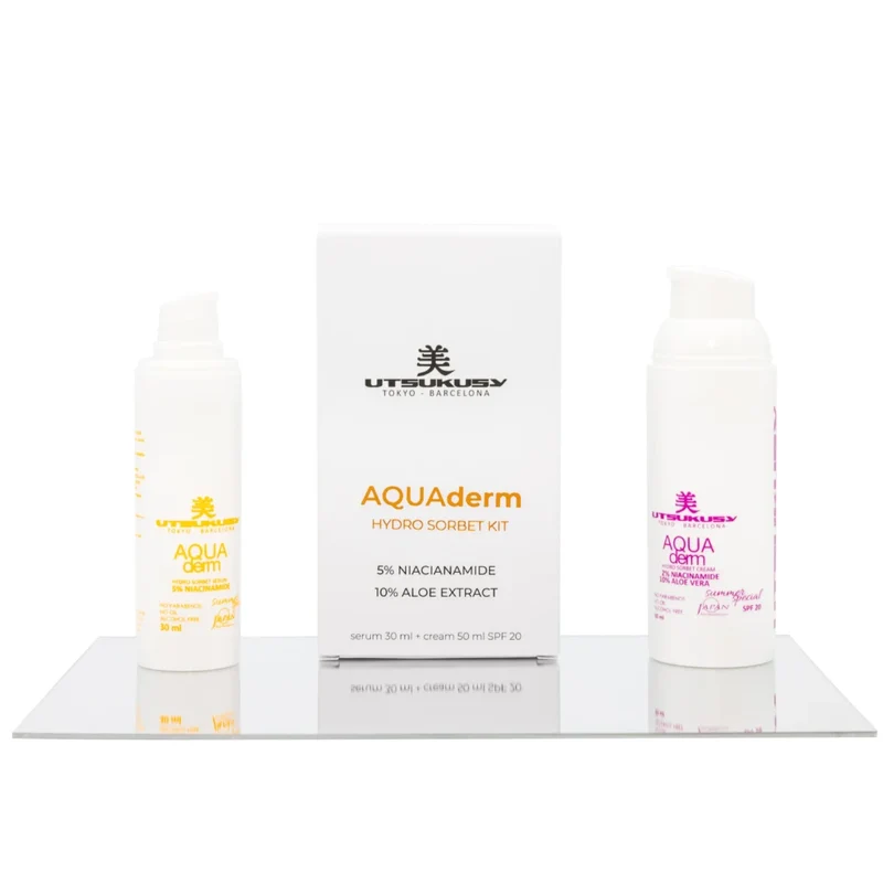 Set Aqua Derm Crema 50ml + Serum Fluido 30ml - Utsukusy