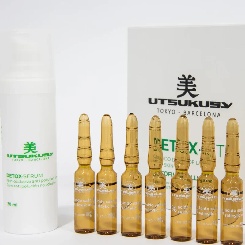 Utsukusy - Set Detox para el Rostro: Sérum Purificante + 7 Ampollas de Ácido Salicílico (30ml + 14ml) - Utsukusy