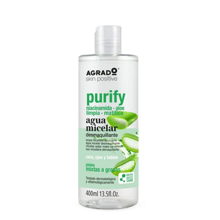 Agua Micelar Desmaquillante Purify 400ml - Agrado