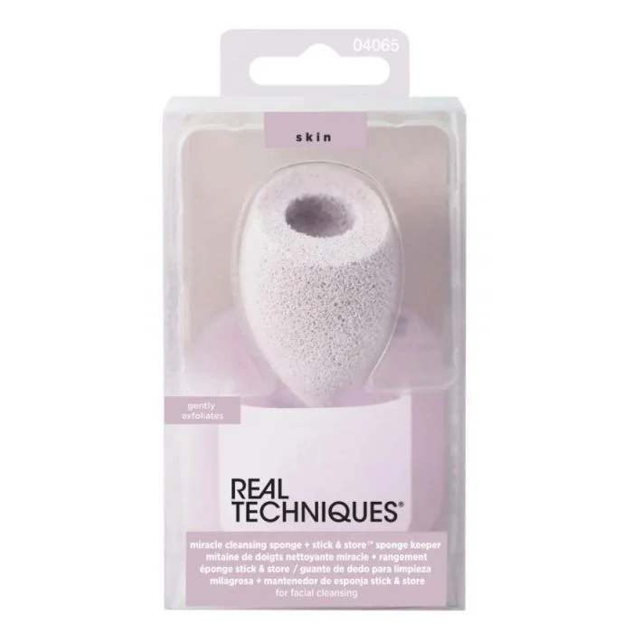 Esponja Miracle Cleansing Sponge + Stick - Store Sponge Keeper - Real Techniques