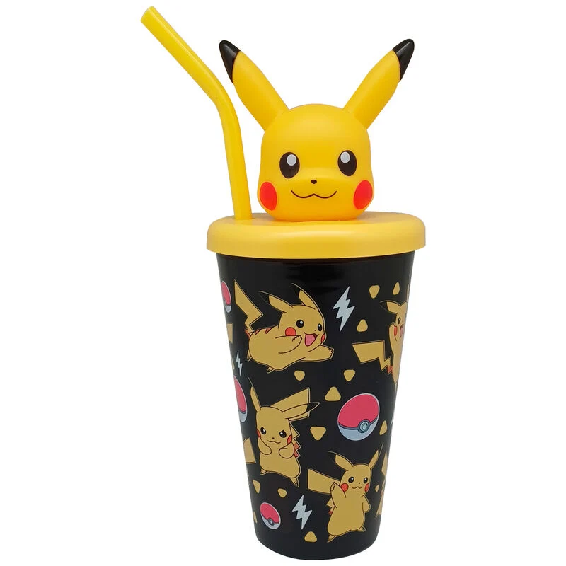 Vaso Caña Topper 3d Pikachu Pokemon 500ml - Kids Licensing