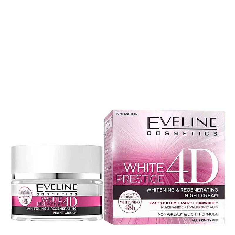 Crema de Noche Blanqueadora - White Prestige 4D - Eveline