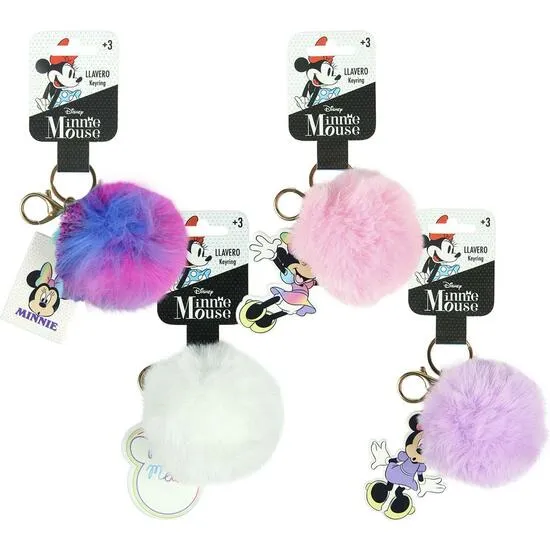 Llavero Pompom Minnie White - Cerdá