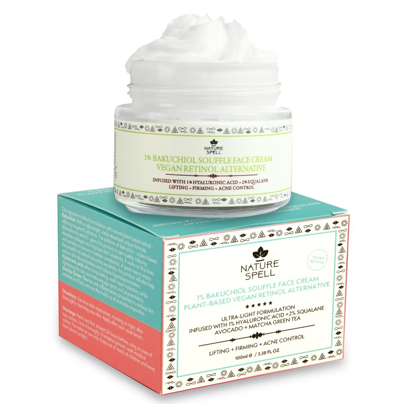 Crema Hidratante Facial Bakuchiol, Aguacate y Té Verde Matcha 150 ml - Nature Spell