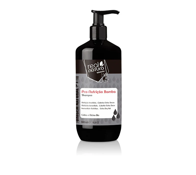 Champú Sem Sal para Nutrir el Cabello - Champô Sem Sal Pro-nutrição Bomba 500 ml - Real Natura