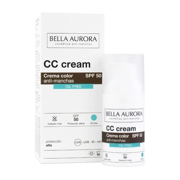 Crema con Color Antimanchas sin Aceite Spf 50+: Spf 50 30ml - Bella Aurora