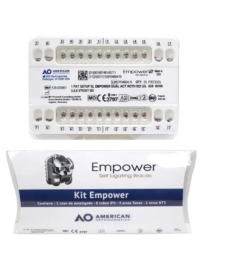 Kit Bracket Empower Autoligado Tubos Arcos Roth .022 Ao
