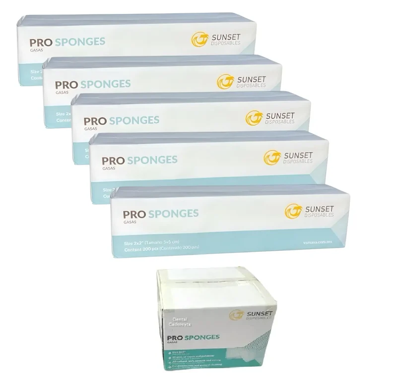 GASAS suset 5*5cm 2*2" GASA DENTAL espenja Caja Master con 25 pzas - 5000 gasas