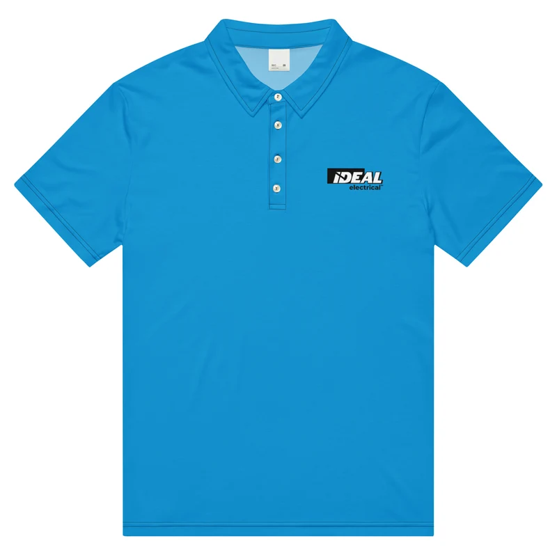 IDEAL Electrical Blue Slim Fit Polo with Black Logo (Men's)