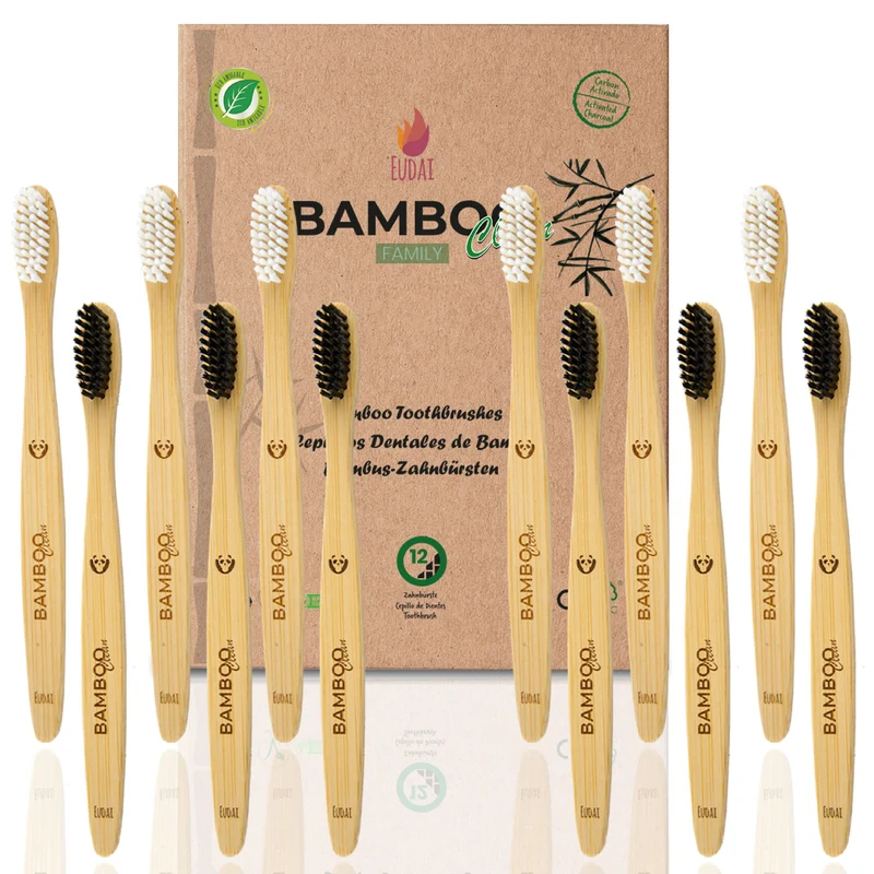 12 Cepillos de Bambú