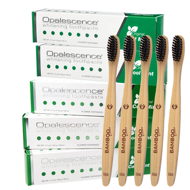Pasta Dental Opalescence 5 unidades + Regalo: 5 Cepillos de Bambú