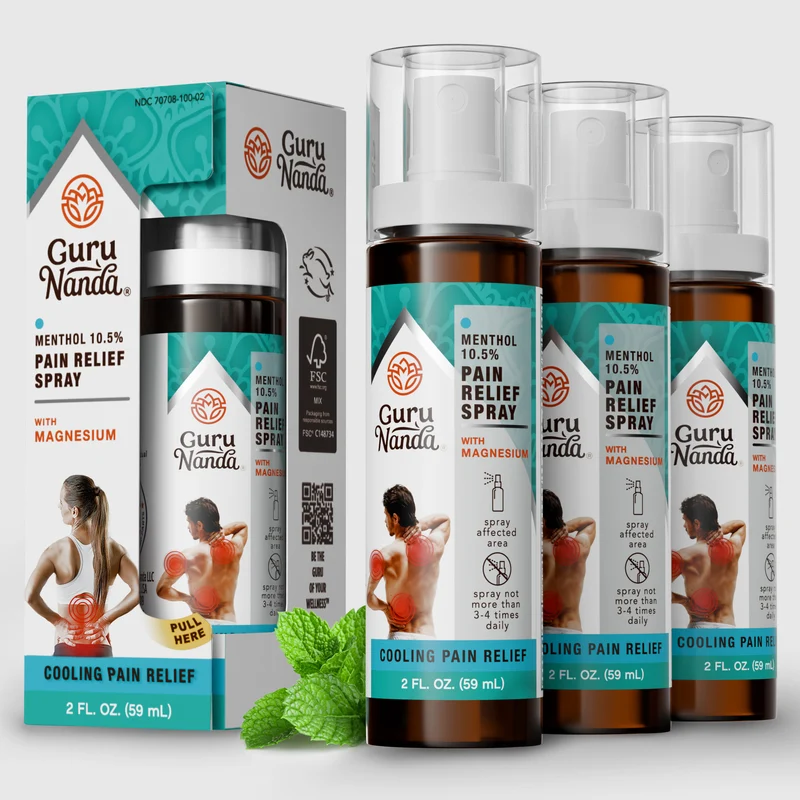 Menthol with Magnesium Spray for Pain Relief - Pack of 3