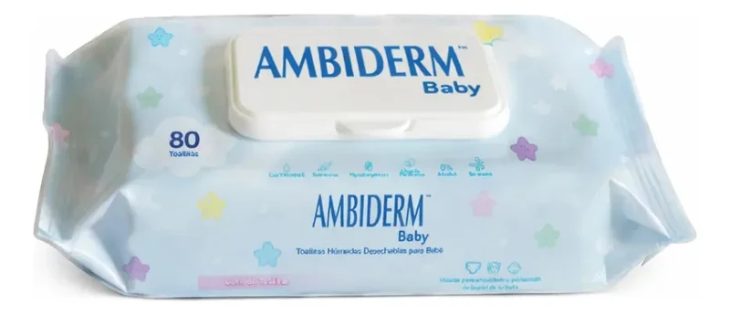 Toallas Húmedas Desechables Abrefacil Ambiderm 80pz