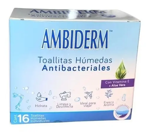 Toallitas Húmedas Antibacterial Ambiderm C/16