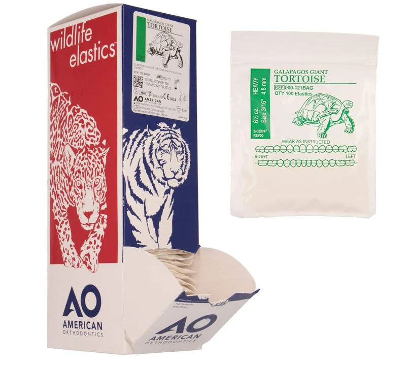 Elásticos Intraorales American Orthodontics Tortuga 3/16 Heavy Caja 50 Pzas