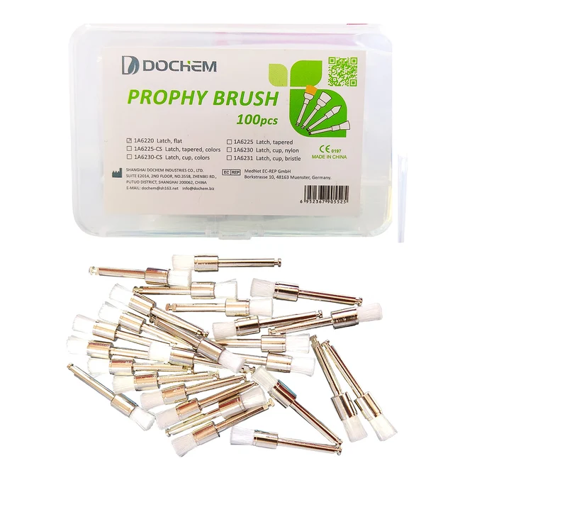 Cepillos Para Profilaxis Dental Dochem Prophy Brush 100pz blanco