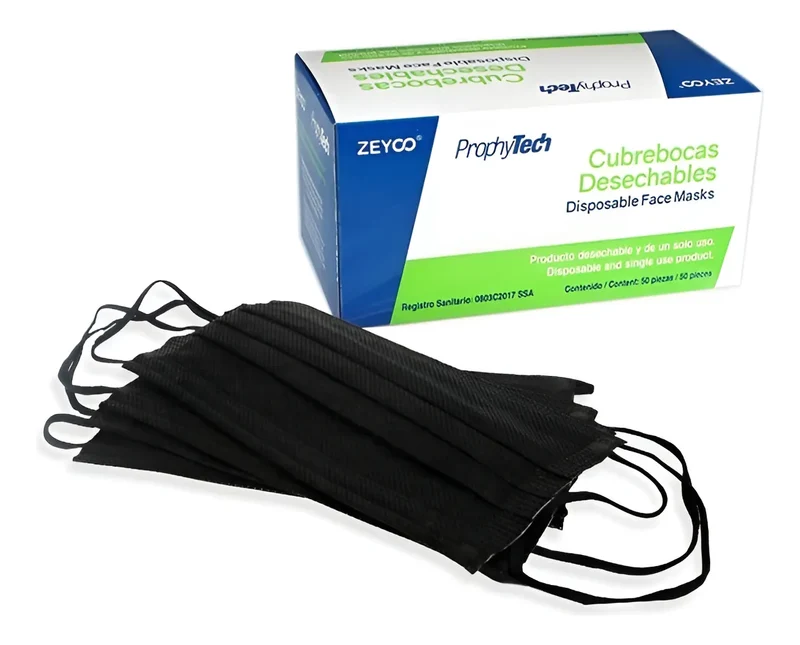 Cubrebocas Tricapa Desechable 50 Piezas Prophytec