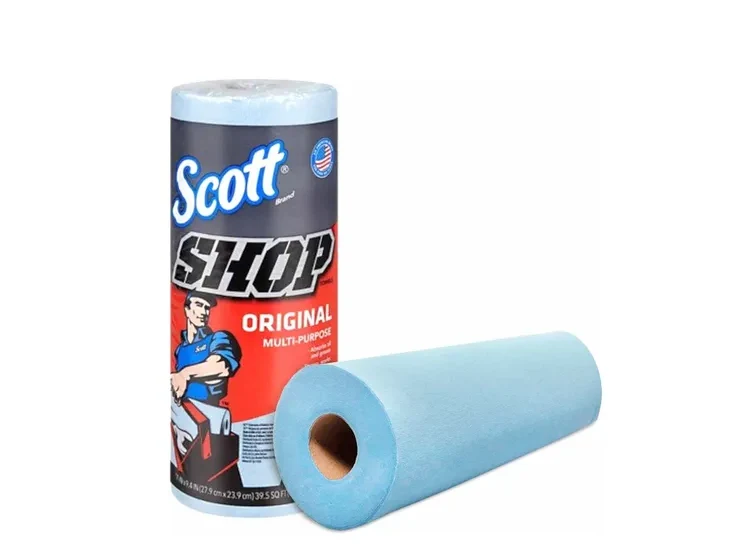Toalla Paño Multiusos En Rollo Scott Shop Azul 55 Hojas