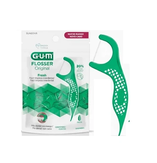 Flosser Original Dental Gum Con Mango Sabor Menta 20 Piezas