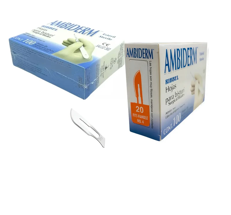 HOJA PARA BISTURI Ambiderm Mango No.4 ACERO AL CARBON