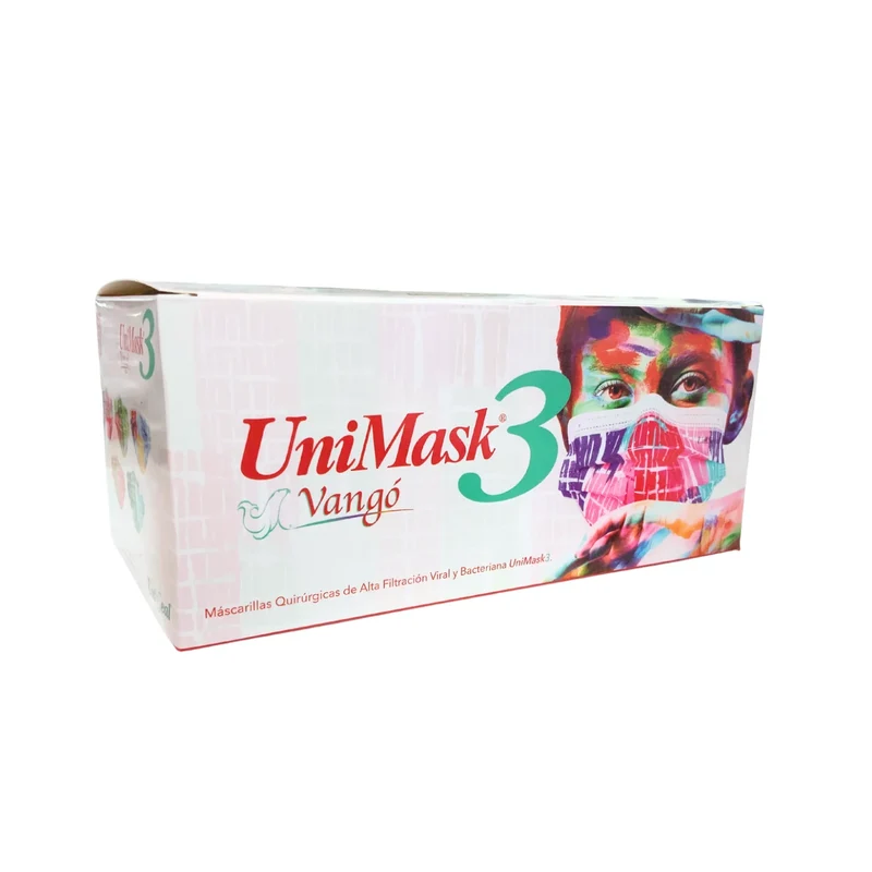 CUBREBOCAS tricapa multicolor UNIMASK 3 50pz