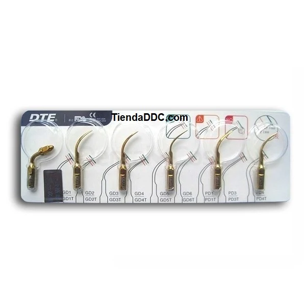 Kit De Puntas Cavitron Para Escariador Ultrasónico Dte C/6 doradas